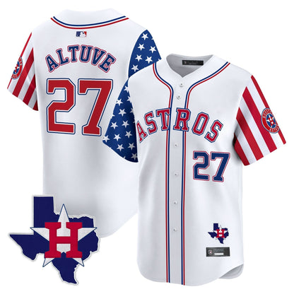Men's Houston Astros 2025 Independence Day Vapor Premier Limited Jersey - All Stitched