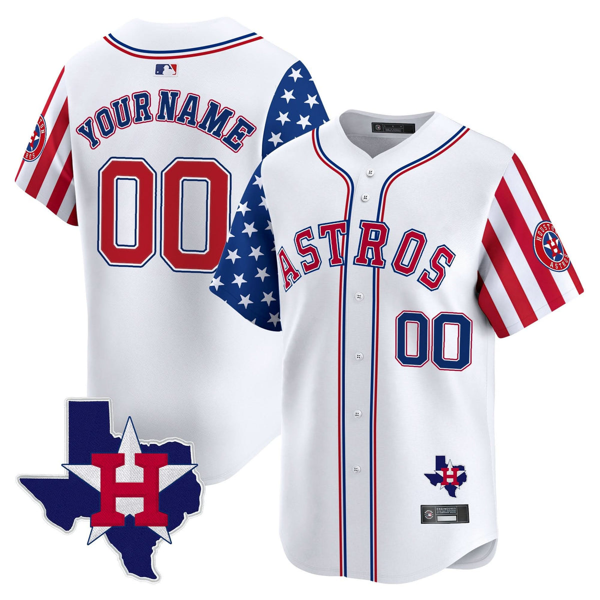 Houston Astros 2025 Independence Day Vapor Premier Limited Custom Jersey - All Stitched
