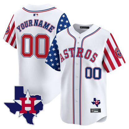 Houston Astros 2025 Independence Day Vapor Premier Limited Custom Jersey - All Stitched