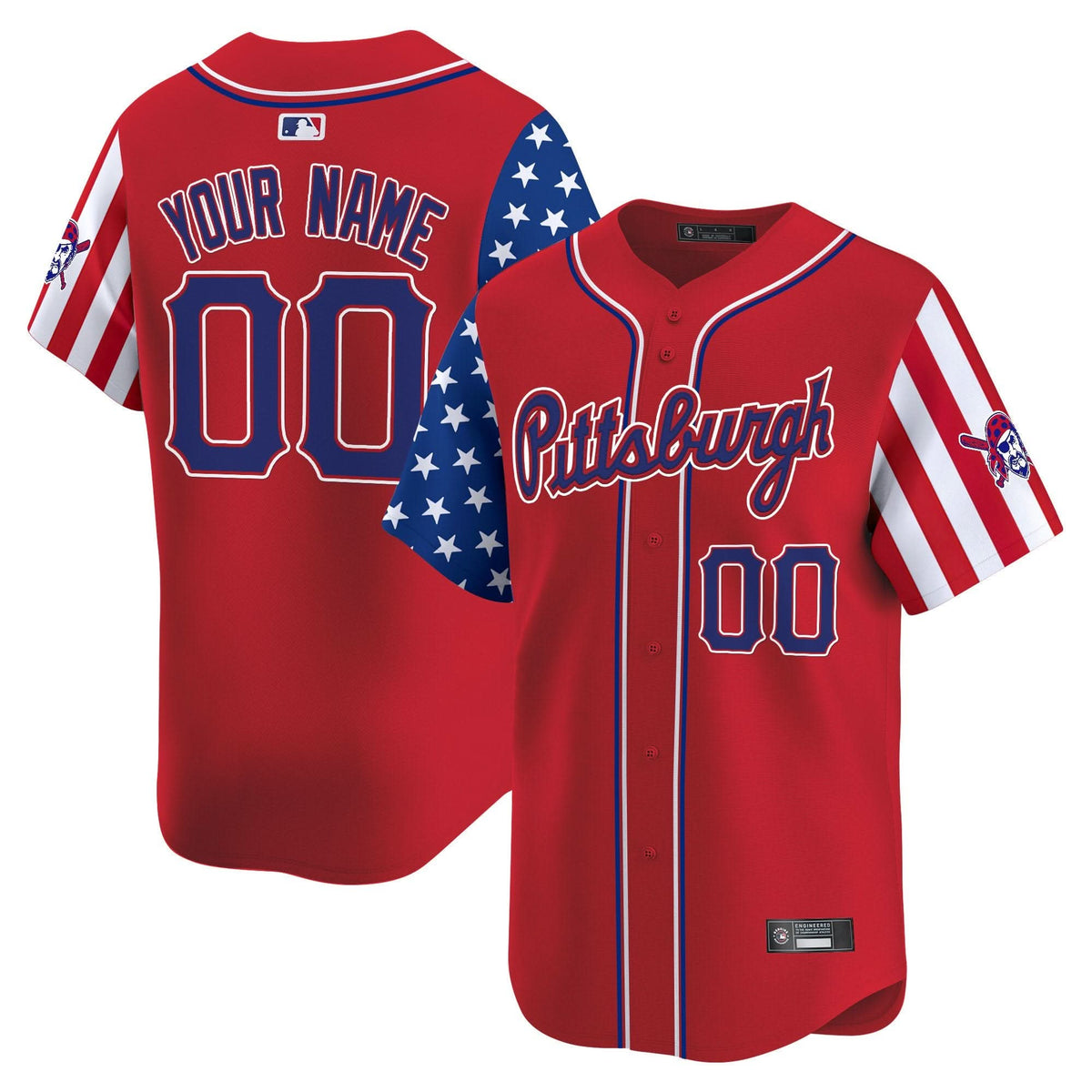 Pittsburgh Pirates 2025 Independence Day Vapor Premier Limited Custom Jersey - All Stitched