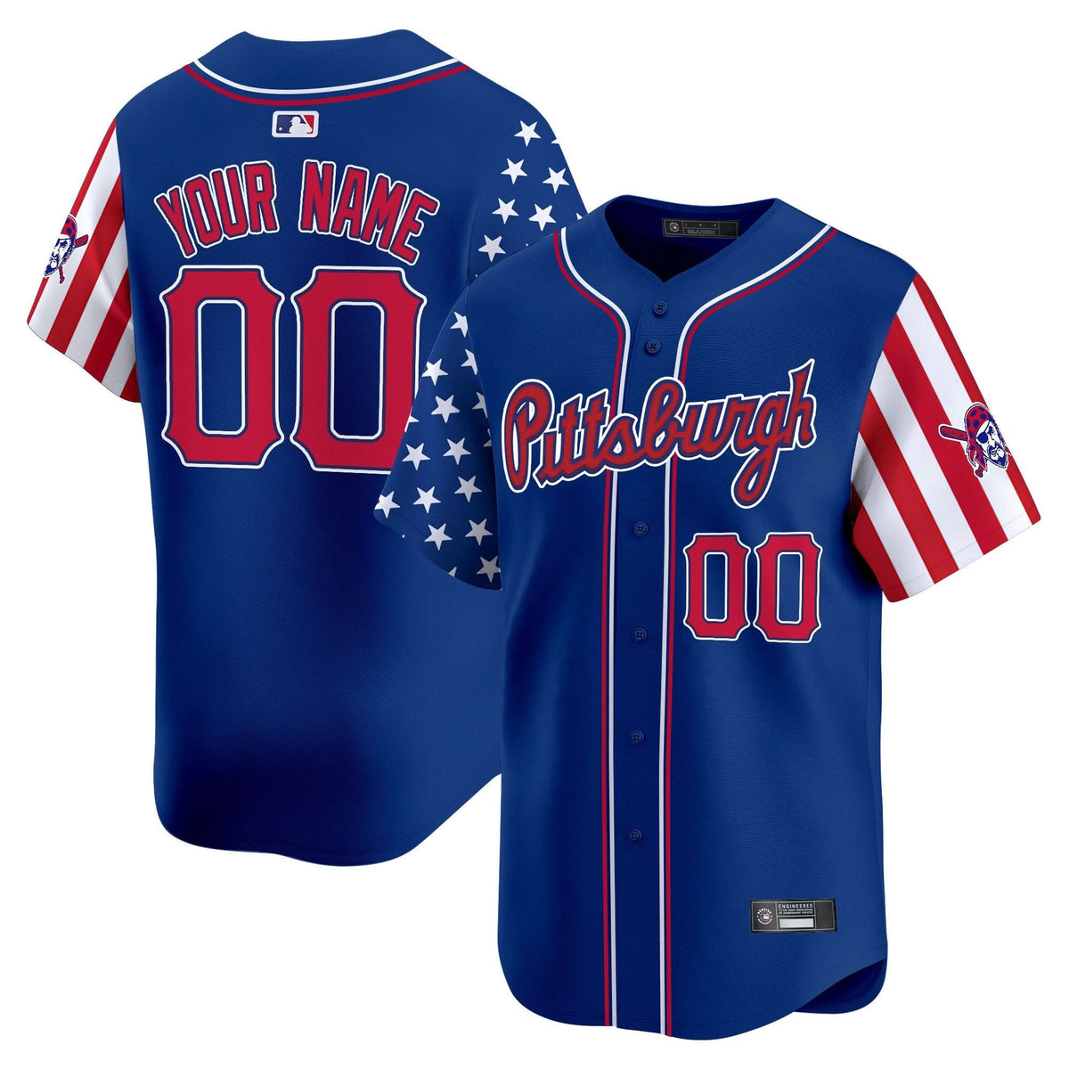 Pittsburgh Pirates 2025 Independence Day Vapor Premier Limited Custom Jersey - All Stitched