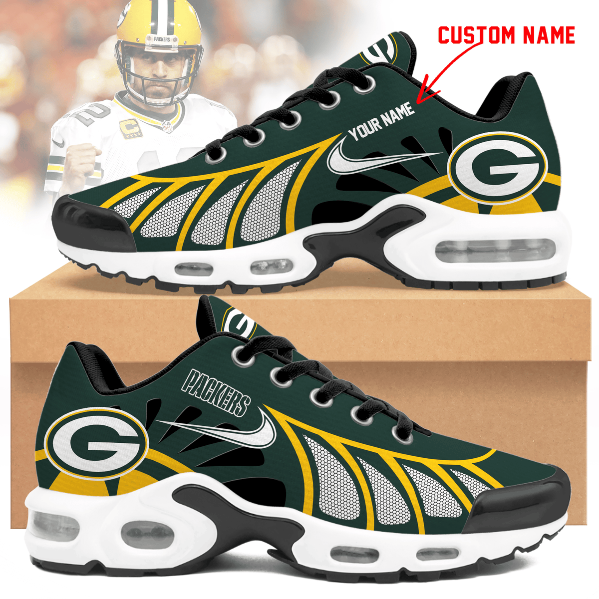 Green Bay Packers | Personalized Air Max Shoes Limited Edition TD 050625