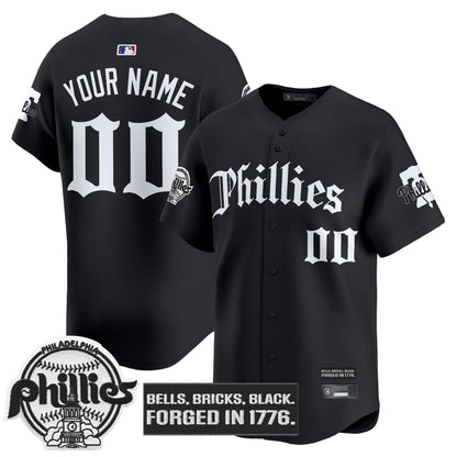 Philadelphia Phillies 'Gothic Liberty Edition' Vapor Premier Limited Custom Jersey - All Stitched