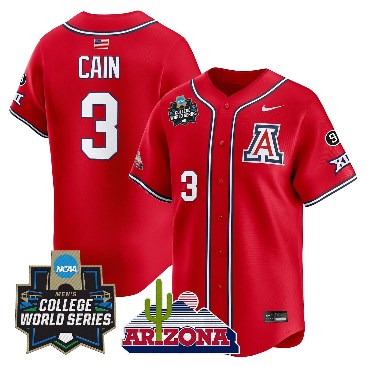 Men's Arizona Wildcats 2025 World Series Vapor Premier Limited Jersey - All Stitched