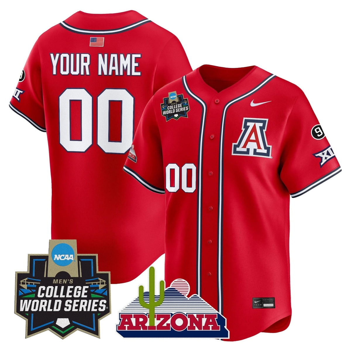 Arizona Wildcats 2025 World Series Vapor Premier Limited Custom Jersey - All Stitched