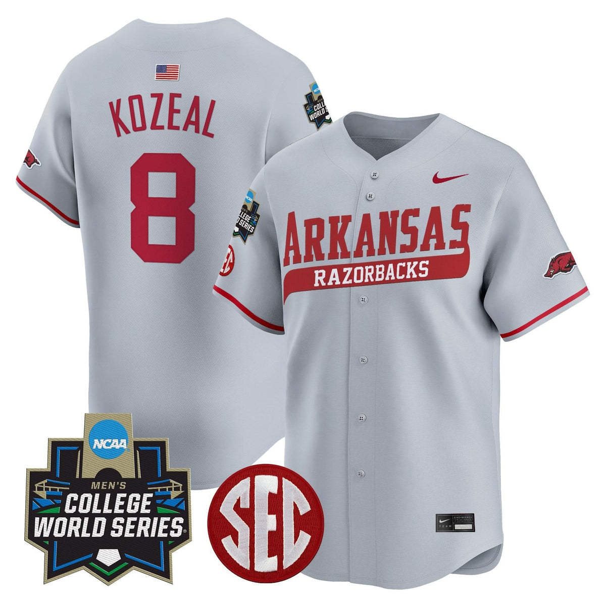 Men's Arkansas Razorbacks 2025 World Series Vapor Premier Limited Jersey - All Stitched