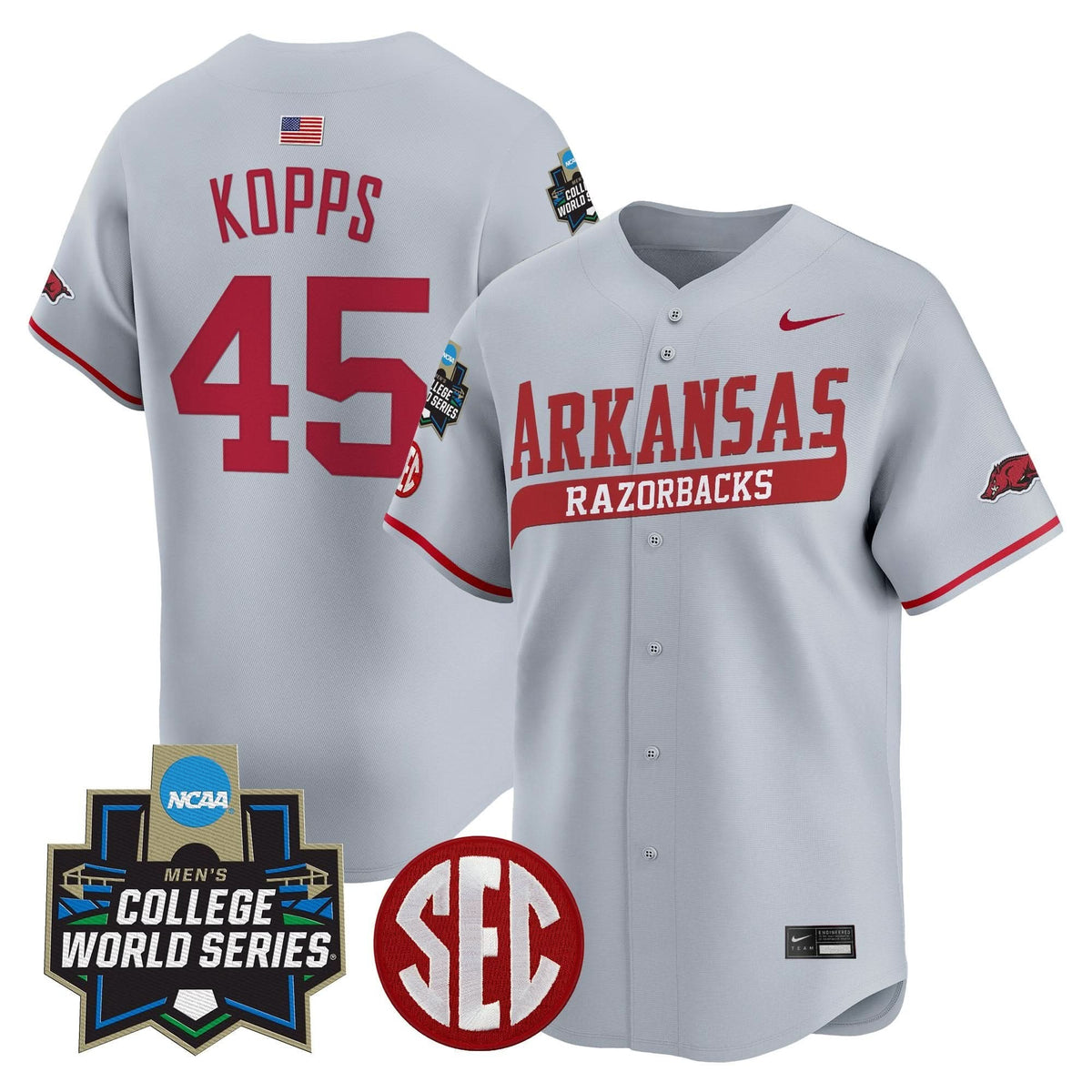 Men's Arkansas Razorbacks 2025 World Series Vapor Premier Limited Jersey - All Stitched