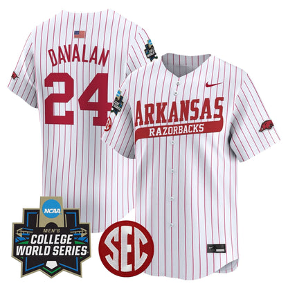 Men's Arkansas Razorbacks 2025 World Series Vapor Premier Limited Jersey - All Stitched