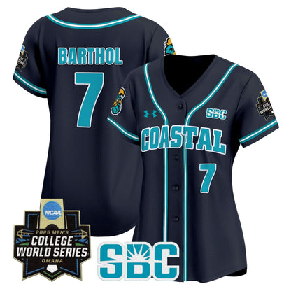 Women's Coastal Carolina Chanticleers 2025 World Series Vapor Premier Limited Jersey - All Stitched