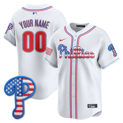 Philadelphia Phillies 2025 Fourth of July Vapor Premier Limited Custom Jersey - All Stitched
