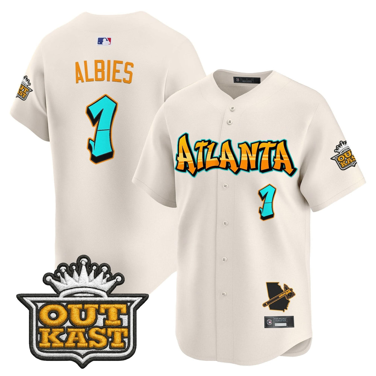 Men's Atlanta Braves 'Graffiti A-Town Edition' Vapor Premier Limited Jersey - All Stitched