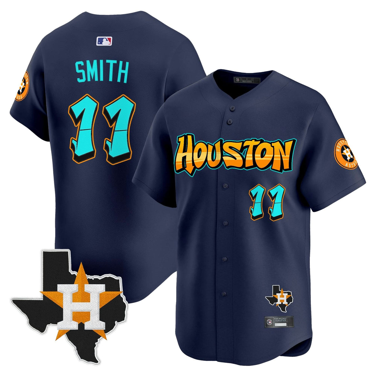 Men's Houston Astros 'Graffiti H-Town Edition' Vapor Premier Limited Jersey - All Stitched