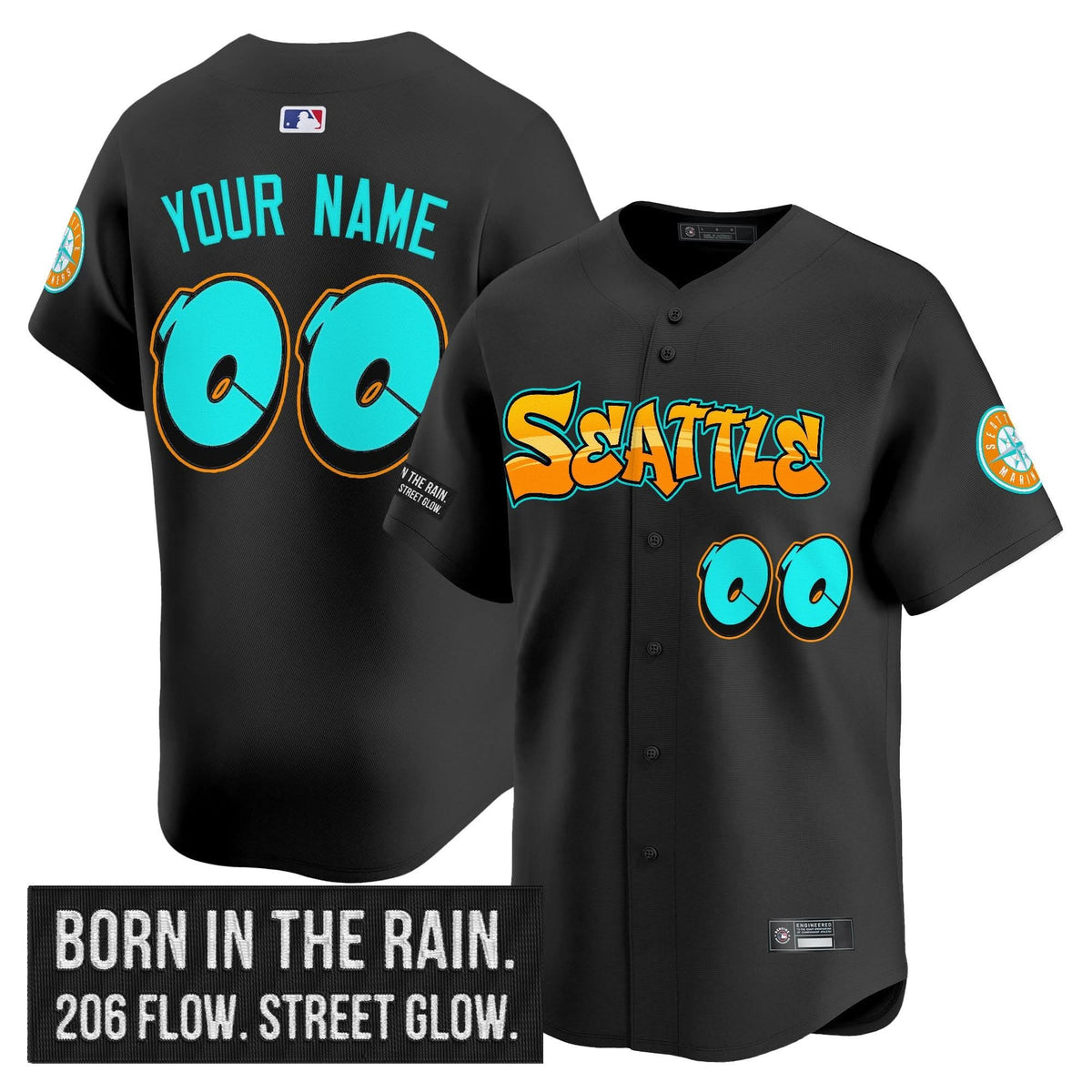 Seattle Mariners 'Graffiti Emerald Drop Edition' Vapor Premier Limited Custom Jersey - All Stitched