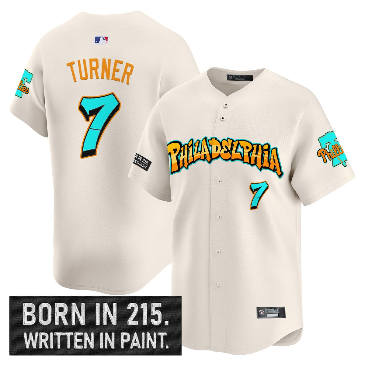 Men's Philadelphia Phillies 'Graffiti Broad Street Edition 'Vapor Premier Limited Jersey V2 - All Stitched