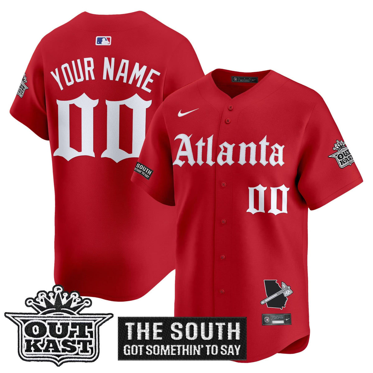 Atlanta Braves 'Gothic South x Outkast Edition' Vapor Premier Limited Custom Jersey - All Stitched