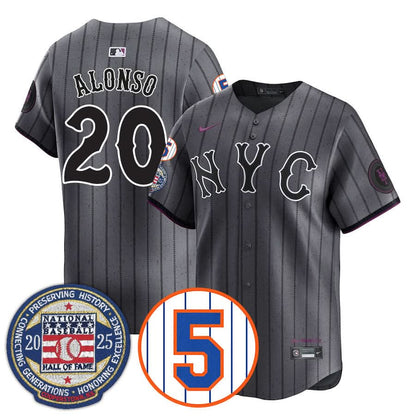 NYM Number Retirement & Hall of Fame Gold Jersey - Stitched