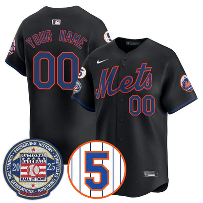 New York Mets Number Retirement & Hall of Fame Gold Custom Jersey - All Stitched