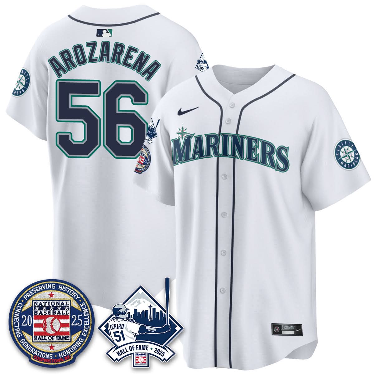 Men's Seattle Mariners Ichiro Number Retirement Jersey V2 - All Stitched