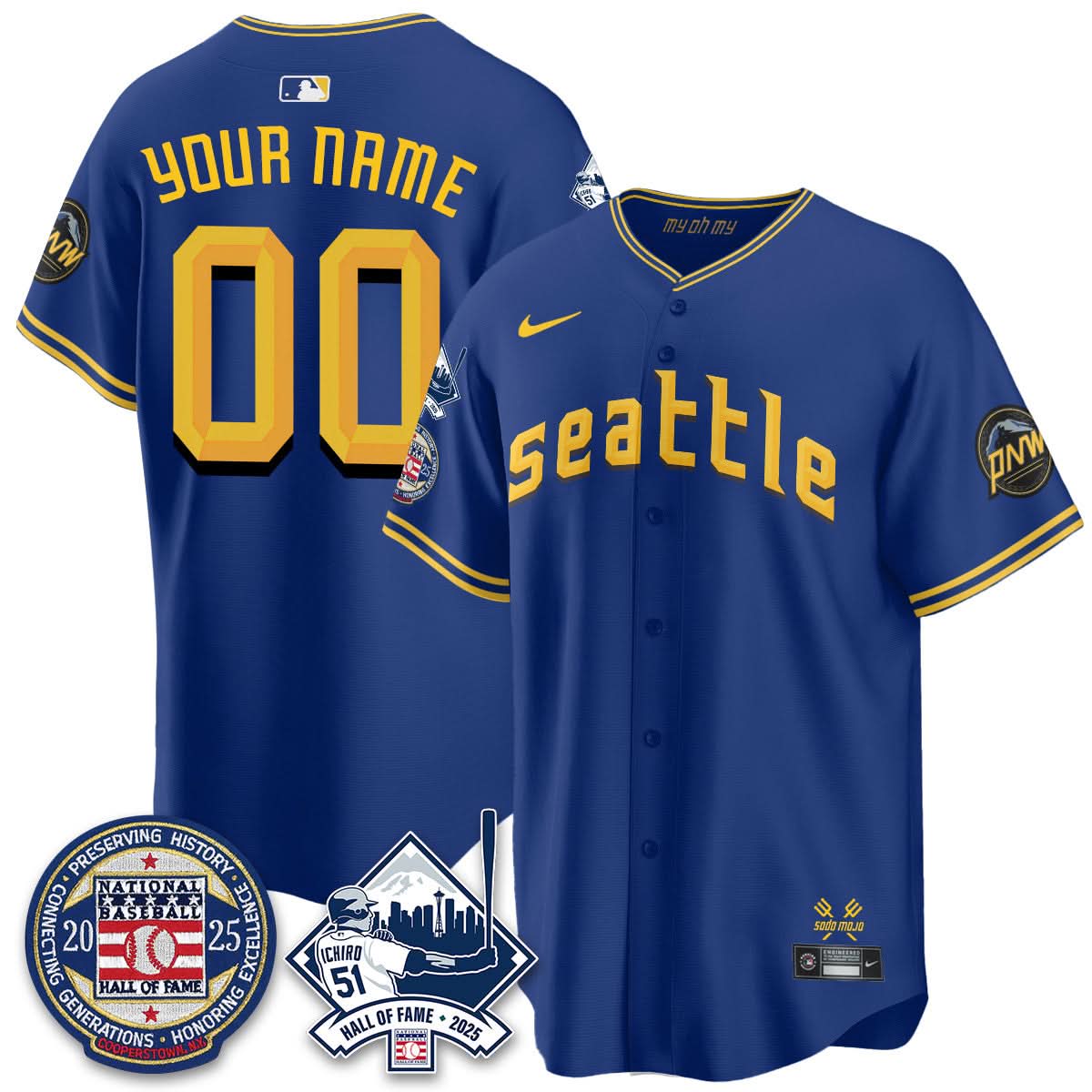 Seattle Mariners Ichiro Number Retirement Custom Jersey V2 - All Stitched