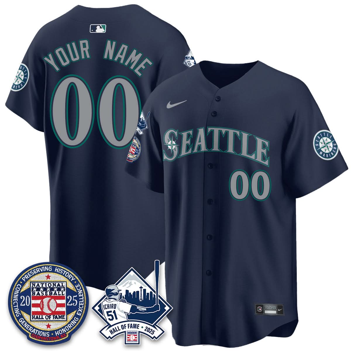Seattle Mariners Ichiro Number Retirement Custom Jersey V2 - All Stitched