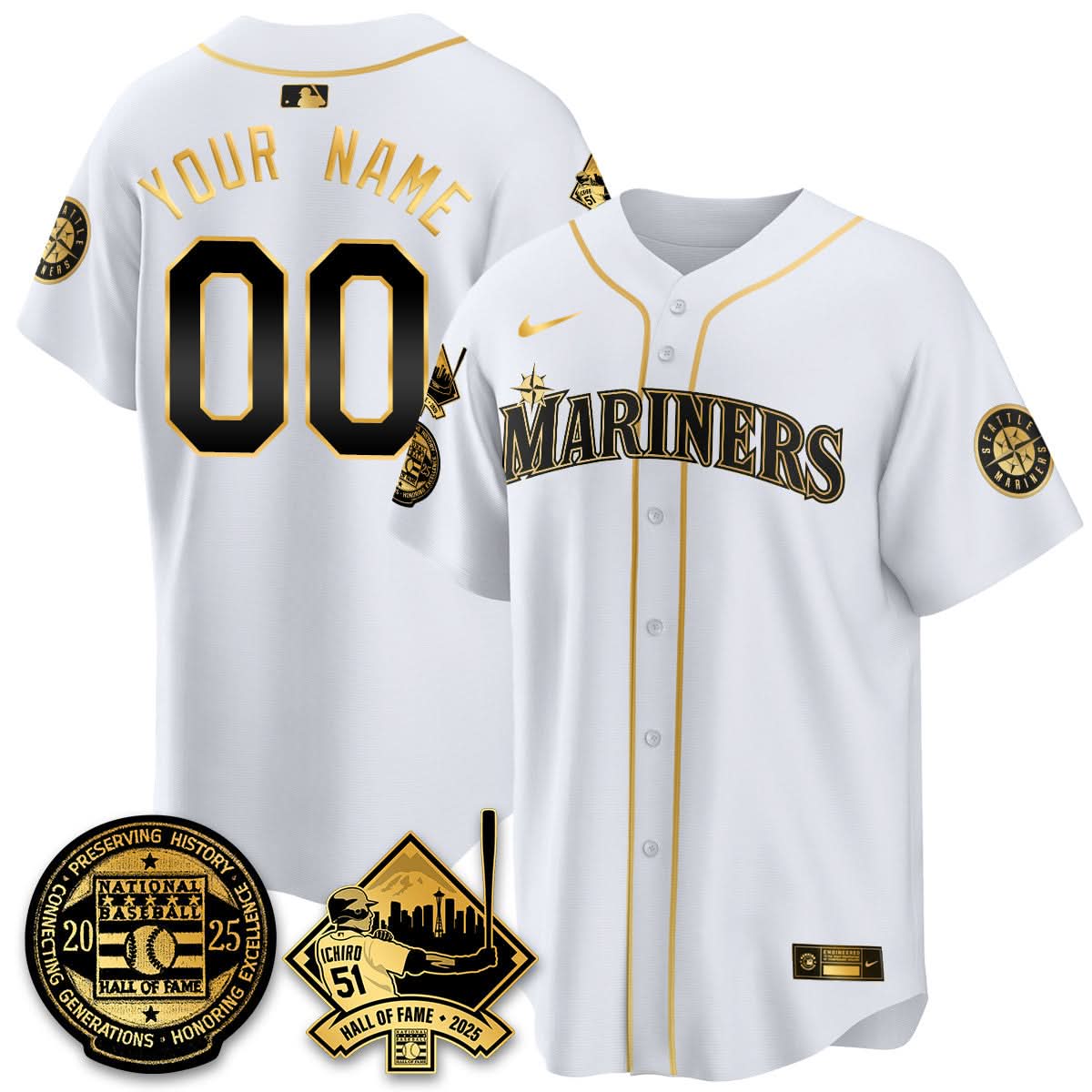Seattle Mariners Ichiro Number Retirement Custom Jersey V2 - All Stitched