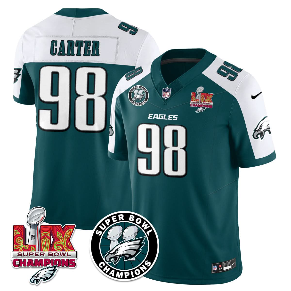 Men's Philadelphia Eagles Super Bowl LIX Champions Jersey - All Stitched