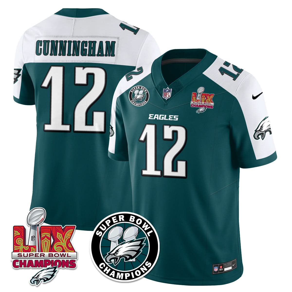 Men's Philadelphia Eagles Super Bowl LIX Champions Jersey - All Stitched