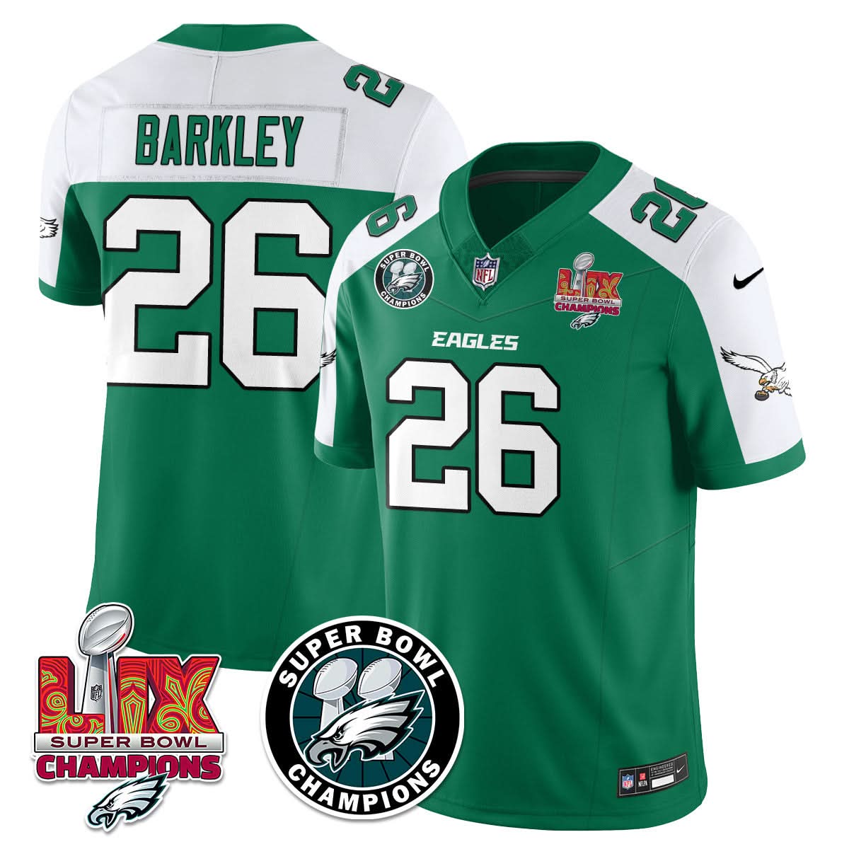 Men's Philadelphia Eagles Super Bowl LIX Champions Jersey - All Stitched