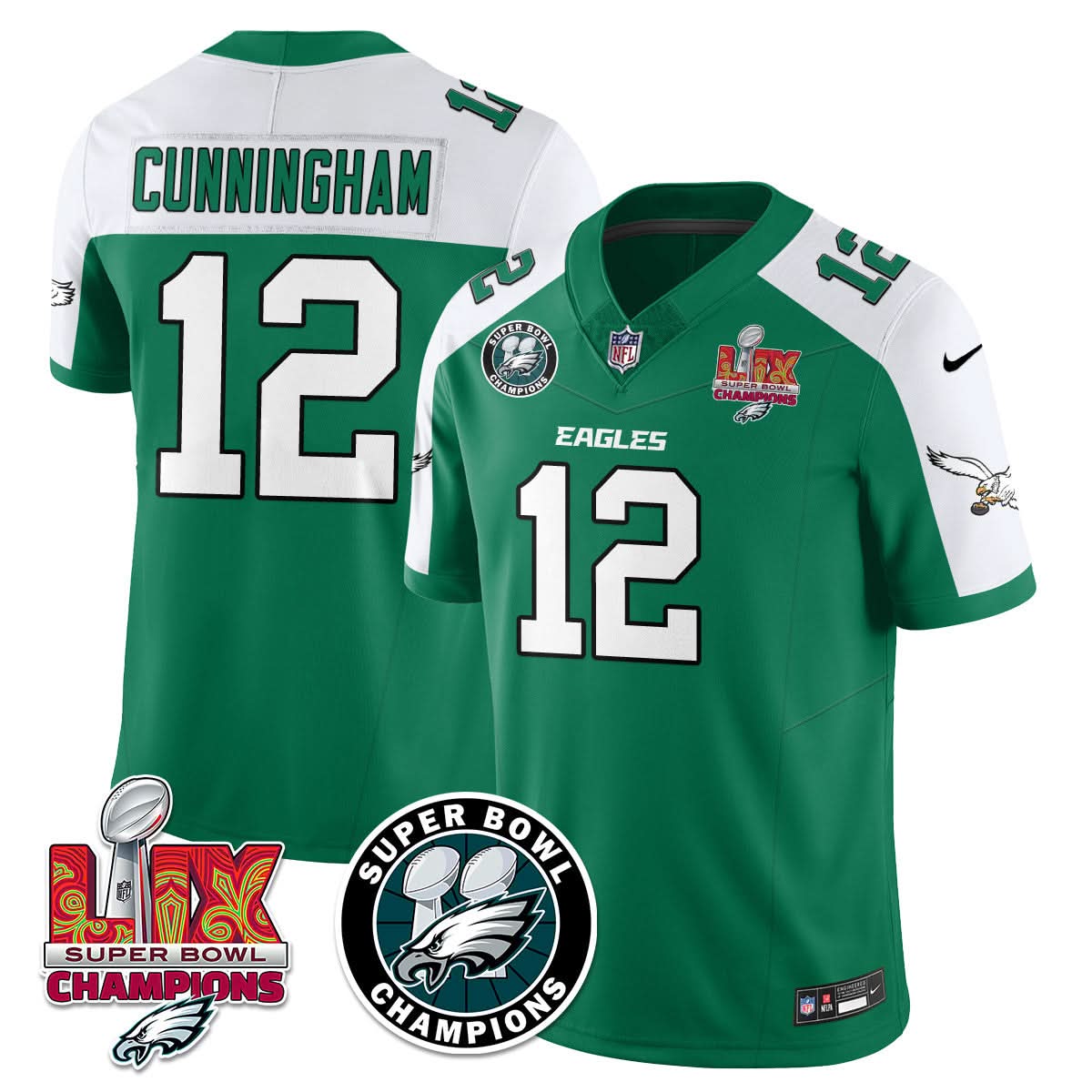 Men's Philadelphia Eagles Super Bowl LIX Champions Jersey - All Stitched