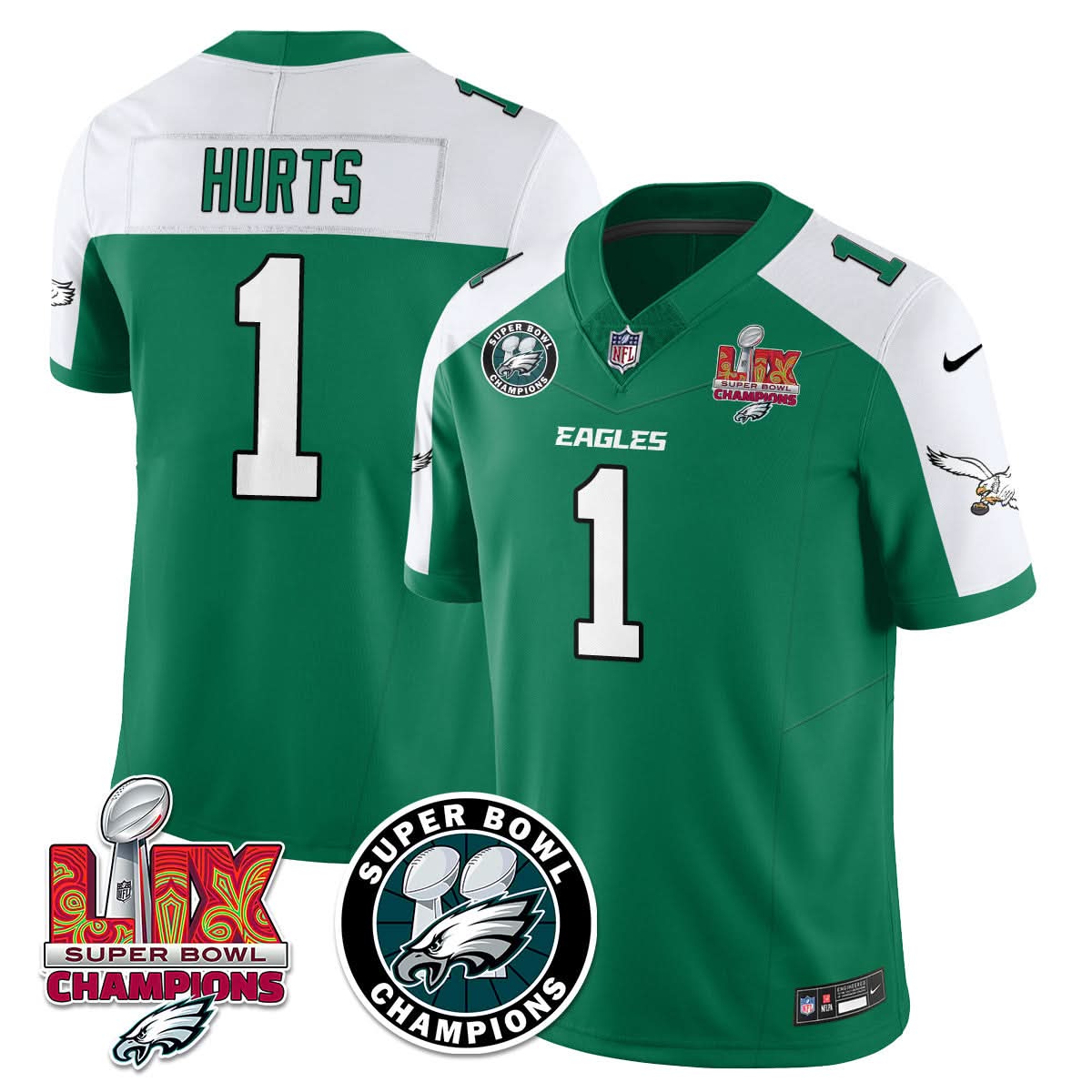 Men's Philadelphia Eagles Super Bowl LIX Champions Jersey - All Stitched