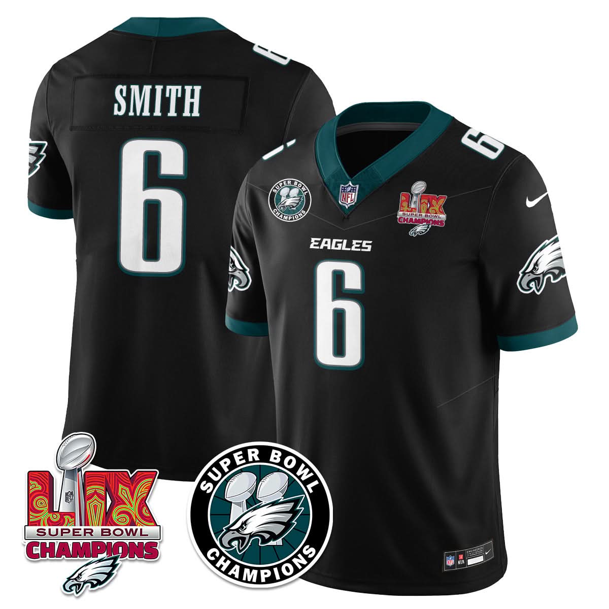 Men's Philadelphia Eagles Super Bowl LIX Champions Jersey - All Stitched