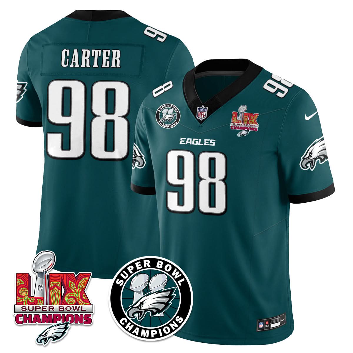 Men's Philadelphia Eagles Super Bowl LIX Champions Jersey - All Stitched