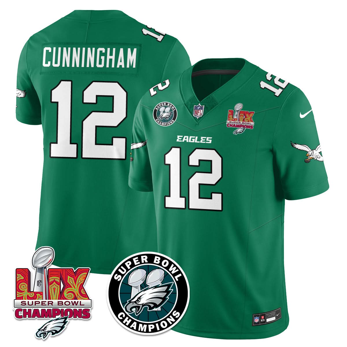 Men's Philadelphia Eagles Super Bowl LIX Champions Jersey - All Stitched