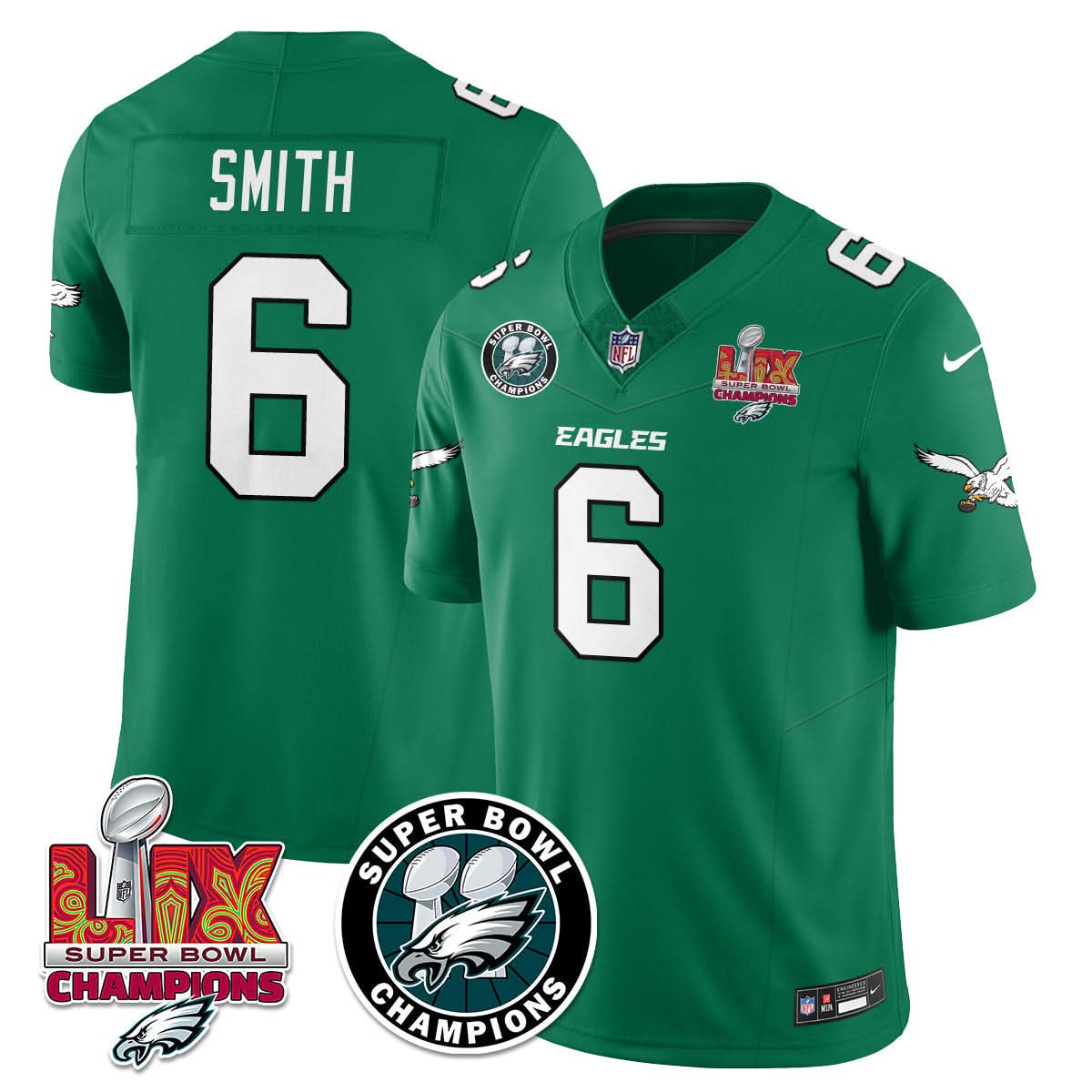 Men's Philadelphia Eagles Super Bowl LIX Champions Jersey - All Stitched