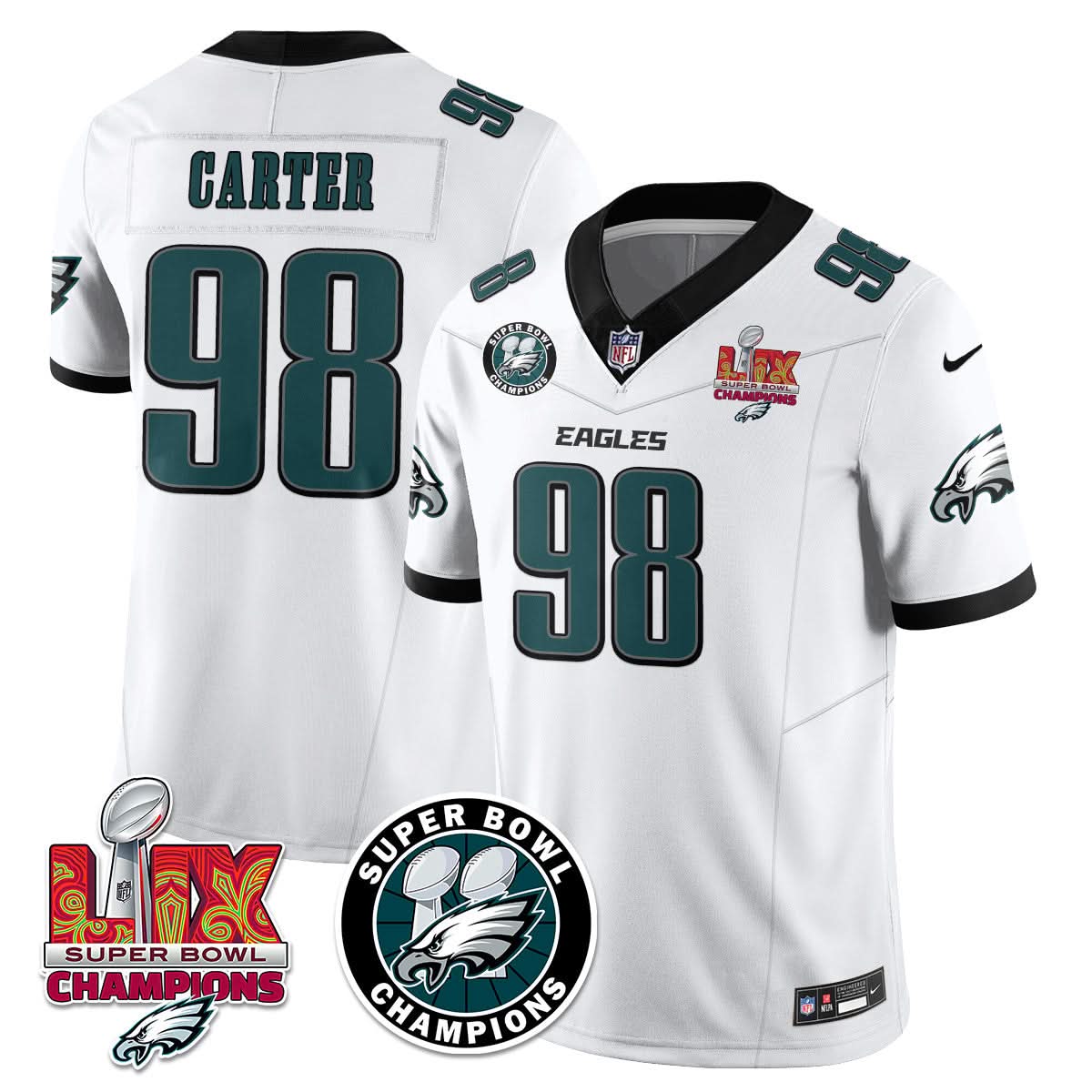 Men's Philadelphia Eagles Super Bowl LIX Champions Jersey - All Stitched