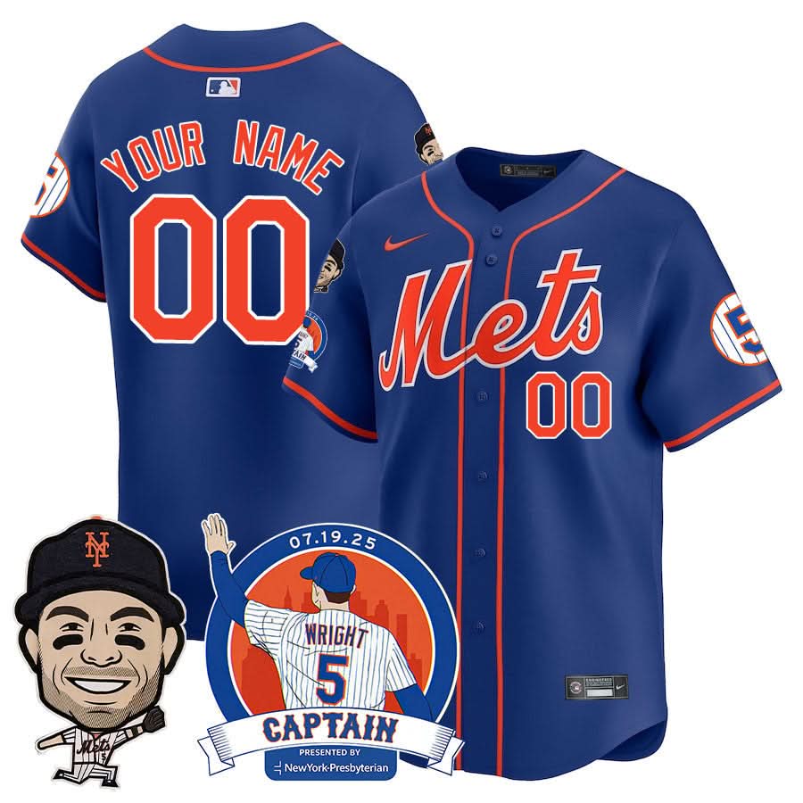 New York Mets David Wright "Mets Legend" Custom Jersey V2 - All Stitched