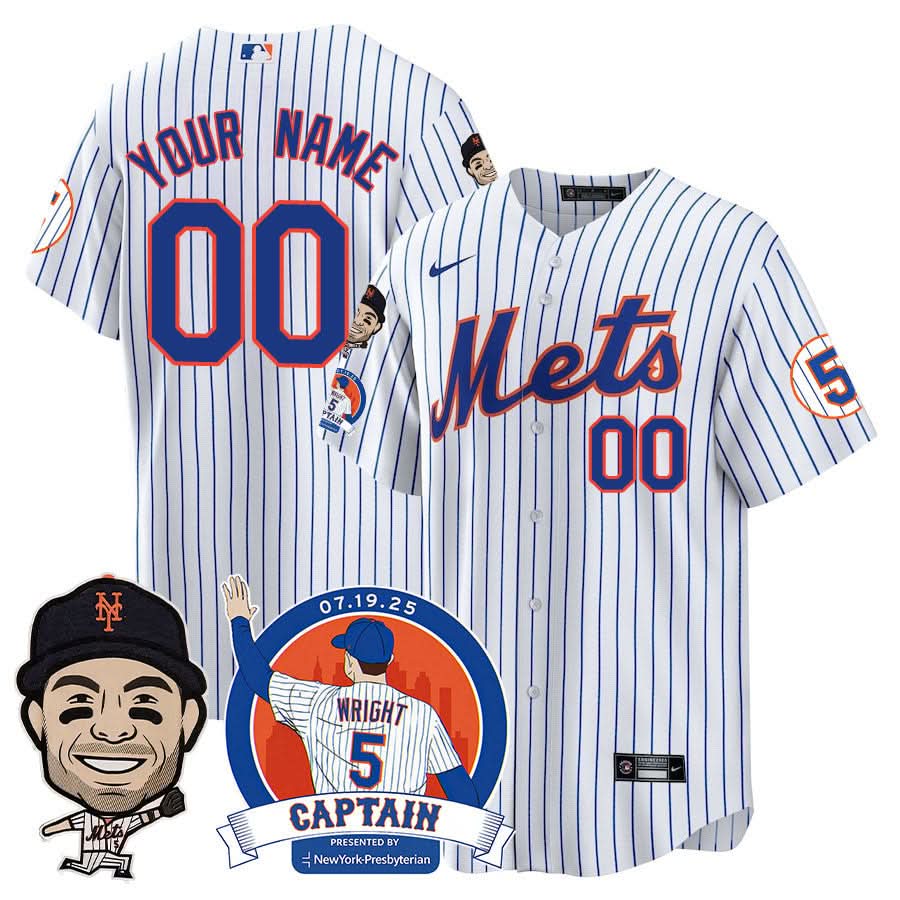 New York Mets David Wright "Mets Legend" Custom Jersey V2 - All Stitched