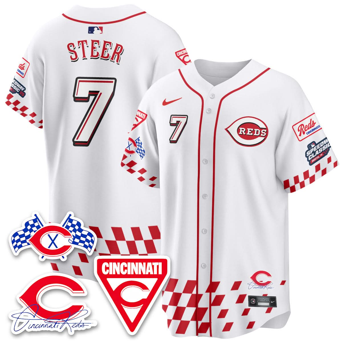 Men's Cincinnati Reds 2025 Speedway Limited Jersey V2 - All Stitched