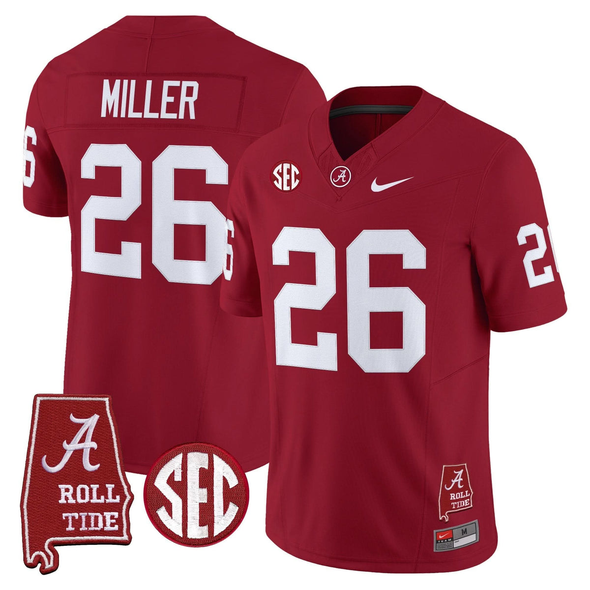 Men's Alabama Crimson Tide Throwback Vapor Limited Jersey - Alabama Map - All Stitched