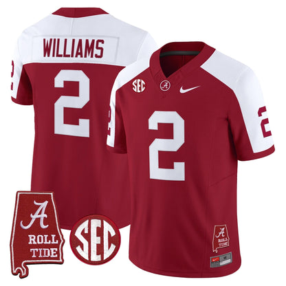 Men's Alabama Crimson Tide Throwback Vapor Limited Jersey - Alabama Map - All Stitched