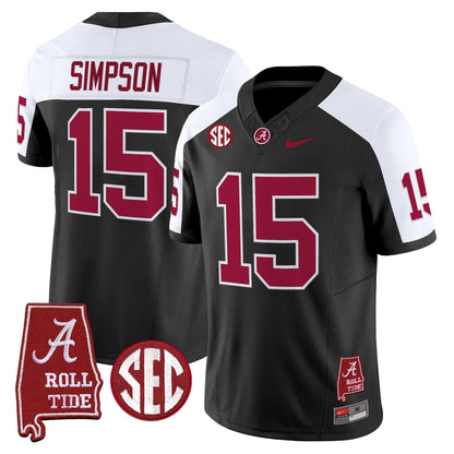 Men's Alabama Crimson Tide Throwback Vapor Limited Jersey - Alabama Map - All Stitched