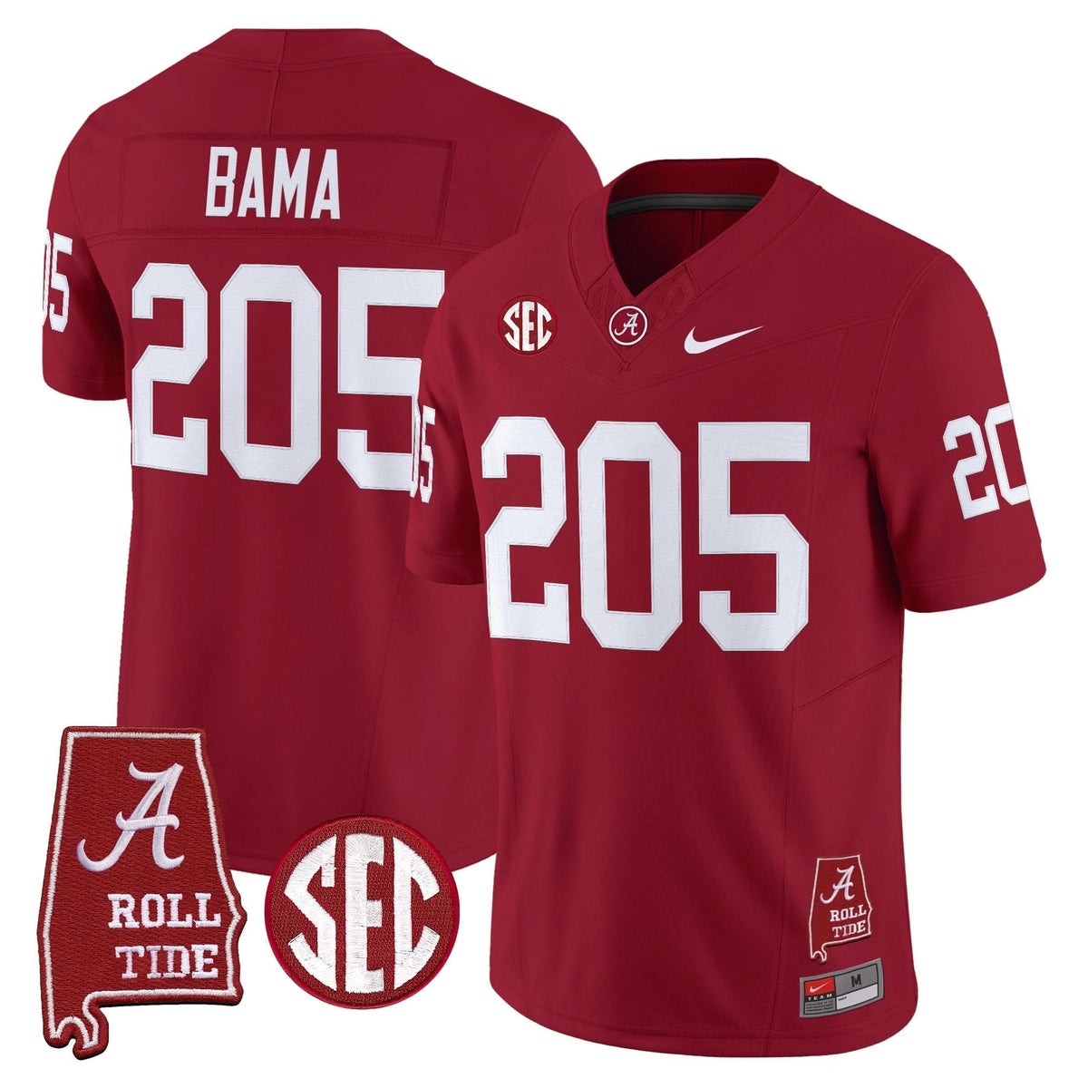 Men's Alabama Crimson Tide Throwback Vapor Limited Jersey - Alabama Map - All Stitched