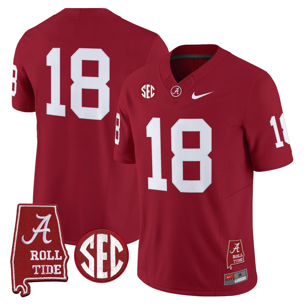 Men's Alabama Crimson Tide Throwback Vapor Limited Jersey - Alabama Map - All Stitched