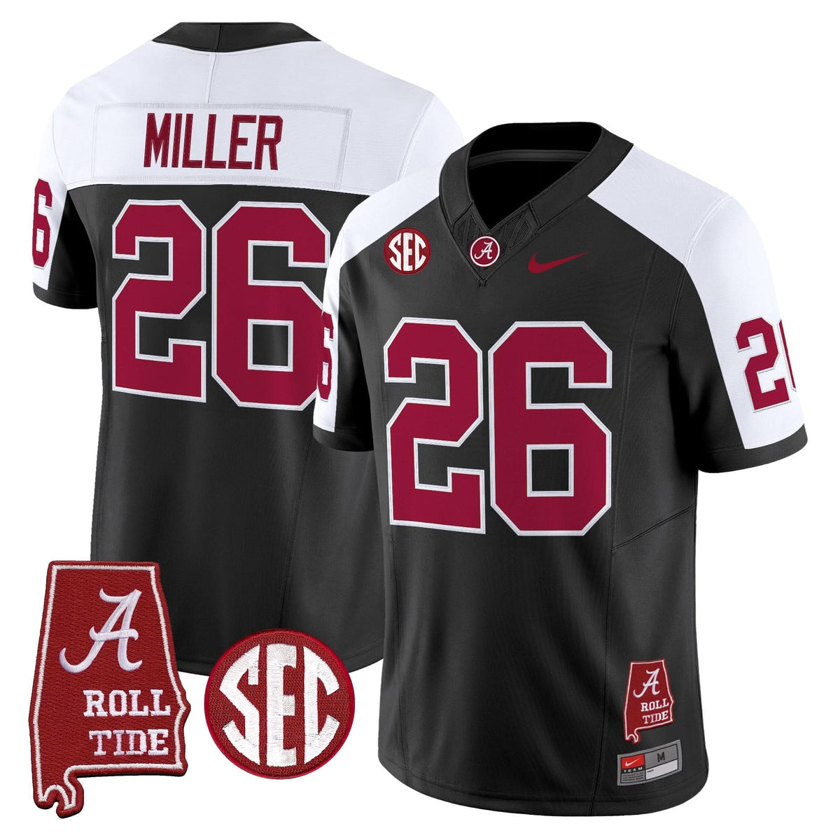 Men's Alabama Crimson Tide Throwback Vapor Limited Jersey - Alabama Map - All Stitched