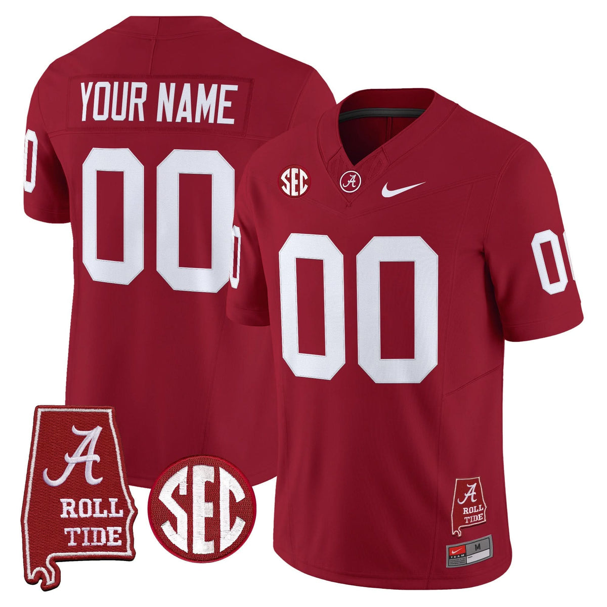 Alabama Crimson Tide Throwback Vapor Limited Custom Jersey - Alabama Map - All Stitched