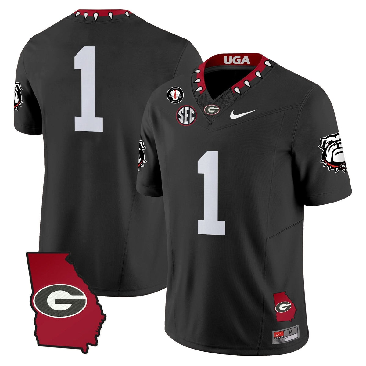 Men's Georgia Bulldogs 2025 Georgia Map & Vince Dooley Patch Vapor Limited Jersey - All Stitched