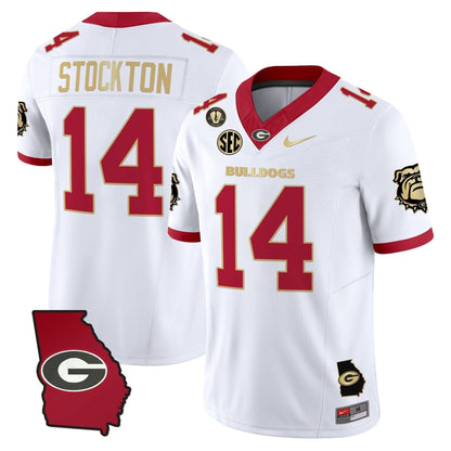Men's Georgia Bulldogs 2025 Georgia Map & Vince Dooley Patch Vapor Limited Jersey - All Stitched