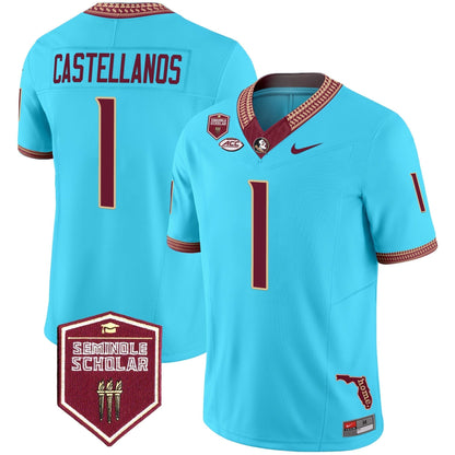 Men's Florida State Seminoles 2025 Seminole Scholar Patch Vapor Limited Jersey - All Stitched