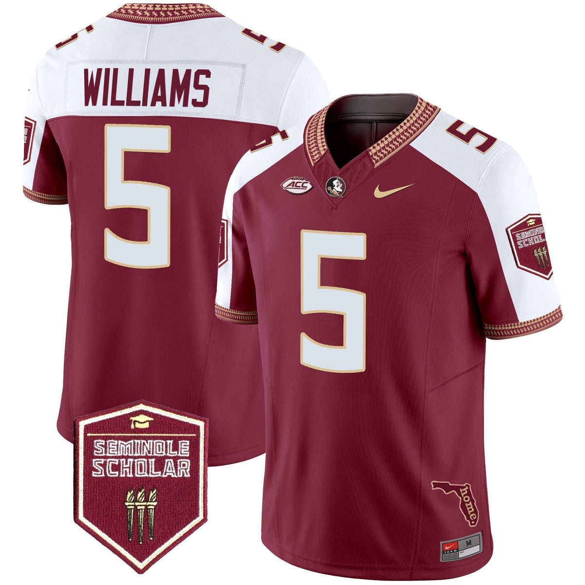 Men's Florida State Seminoles 2025 Seminole Scholar Patch Vapor Limited Jersey - All Stitched