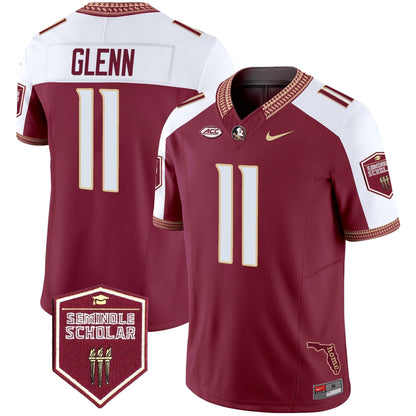 Men's Florida State Seminoles 2025 Seminole Scholar Patch Vapor Limited Jersey - All Stitched